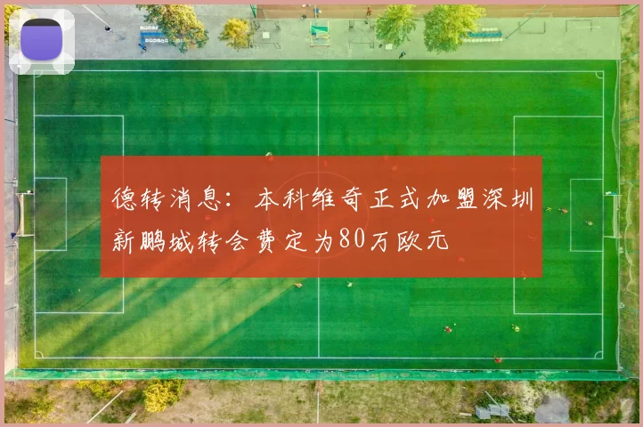 德转消息：本科维奇正式加盟深圳新鹏城转会费定为80万欧元